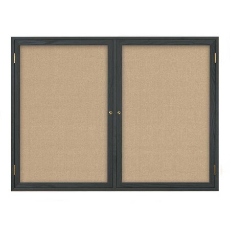 United Visual Products Open Faced Traditional Corkboard, 60x36" UV643A-SATIN-RUBBER